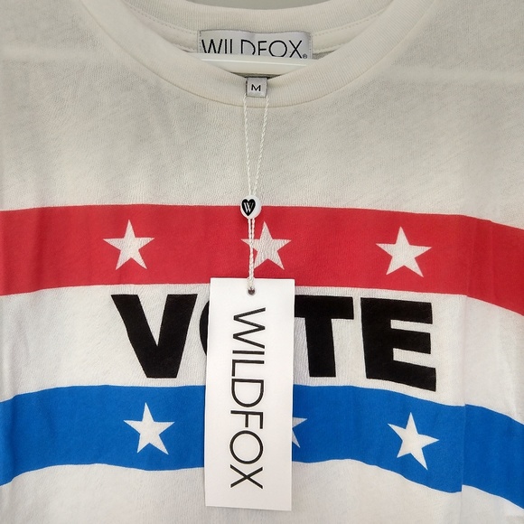 Wildfox Tops - NWT Wildfox VOTE white tee